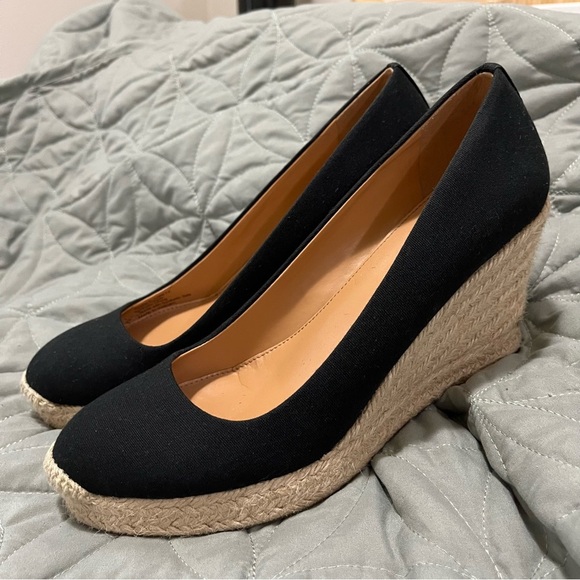 J. Crew Shoes - J Crew Canvas espadrille wedges Platform with Jute Size 9